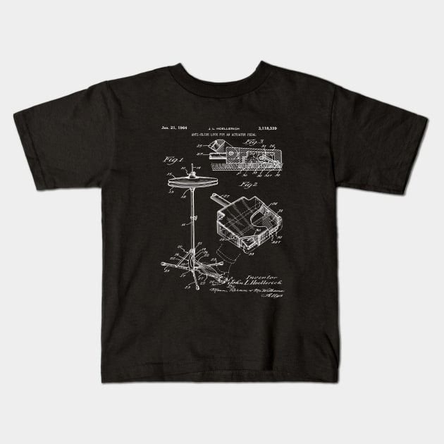 Drum Player Gift Patent Image Kids T-Shirt by MadebyDesign